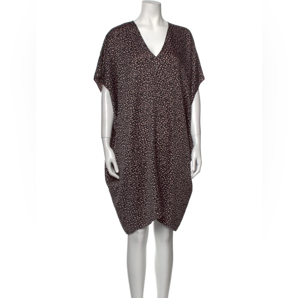 Hatch Maternity One Size The Slouch Dress Black Pink Printed Short Sleeve